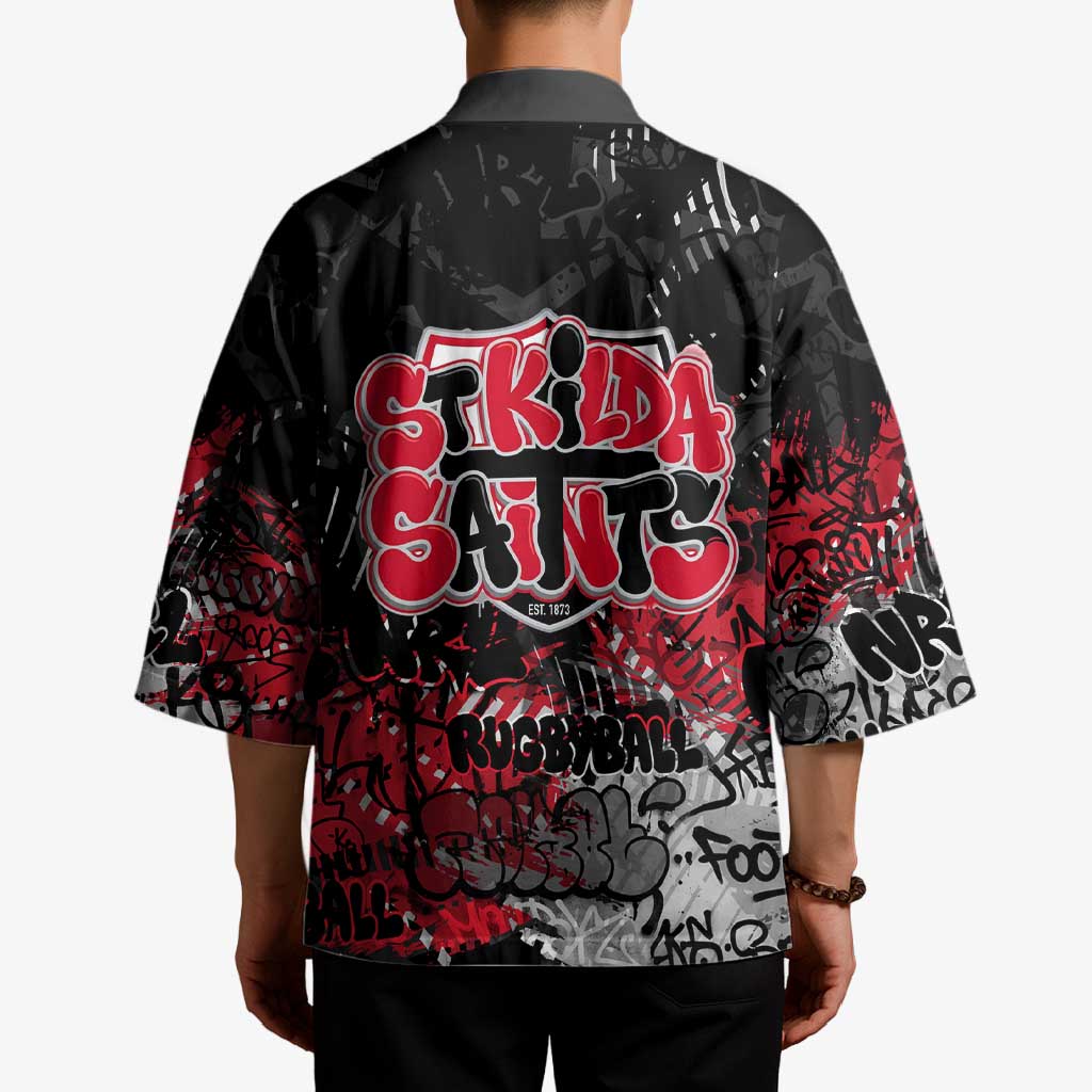 St Kilda Saints Kimono Urban Graffiti Street Art - Bold Abstract Spray Paint