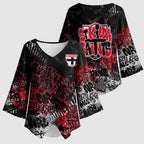 St Kilda Saints Kimono Sleeve Blouse Urban Graffiti Street Art - Bold Abstract Spray Paint
