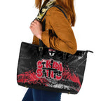 St Kilda Saints Leather Tote Bag Urban Graffiti Street Art - Bold Abstract Spray Paint