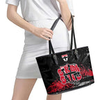 St Kilda Saints Leather Tote Bag Urban Graffiti Street Art - Bold Abstract Spray Paint