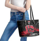 St Kilda Saints Leather Tote Bag Urban Graffiti Street Art - Bold Abstract Spray Paint