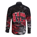 St Kilda Saints Long Sleeve Button Shirt Urban Graffiti Street Art - Bold Abstract Spray Paint