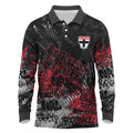 St Kilda Saints Long Sleeve Polo Shirt Urban Graffiti Street Art - Bold Abstract Spray Paint