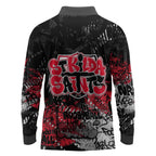 St Kilda Saints Long Sleeve Polo Shirt Urban Graffiti Street Art - Bold Abstract Spray Paint