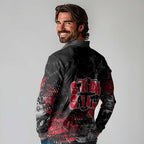 St Kilda Saints Long Sleeve Polo Shirt Urban Graffiti Street Art - Bold Abstract Spray Paint