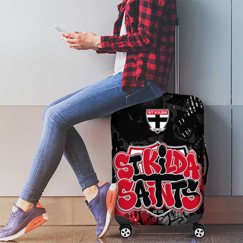 St Kilda Saints Luggage Cover Urban Graffiti Street Art - Bold Abstract Spray Paint