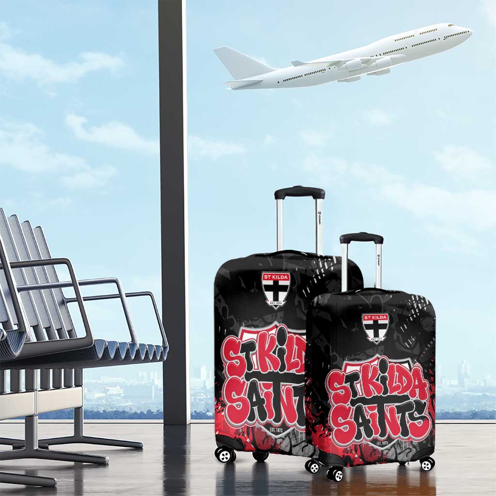 St Kilda Saints Luggage Cover Urban Graffiti Street Art - Bold Abstract Spray Paint