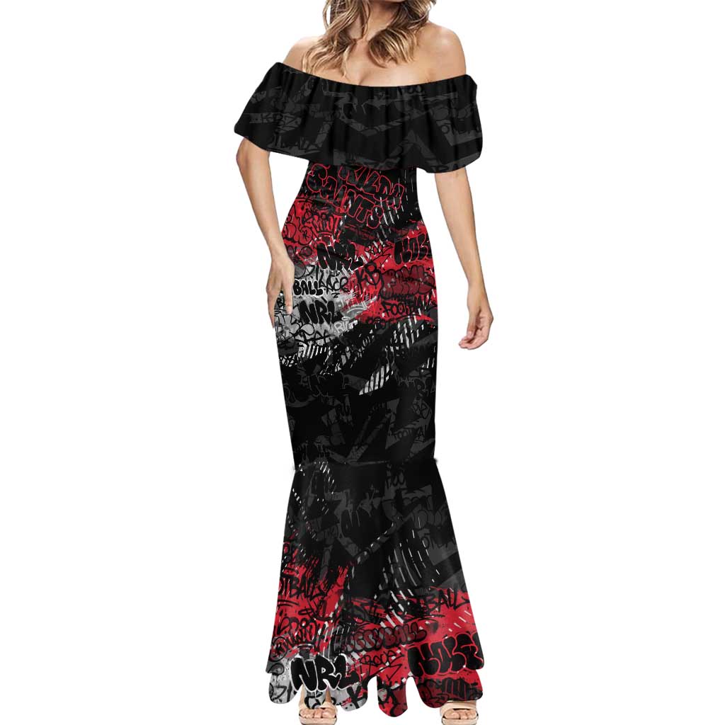 St Kilda Saints Mermaid Dress Urban Graffiti Street Art - Bold Abstract Spray Paint