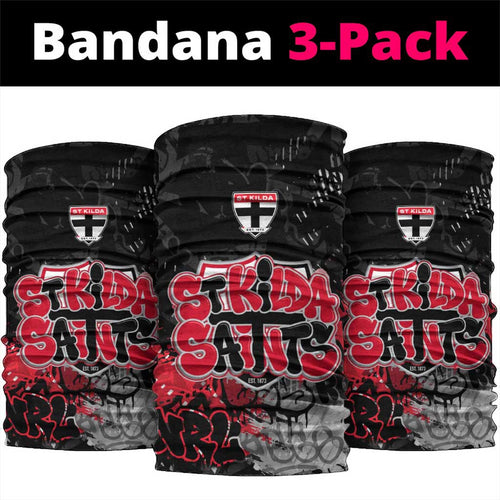 St Kilda Saints Neck Gaiter Urban Graffiti Street Art - Bold Abstract Spray Paint