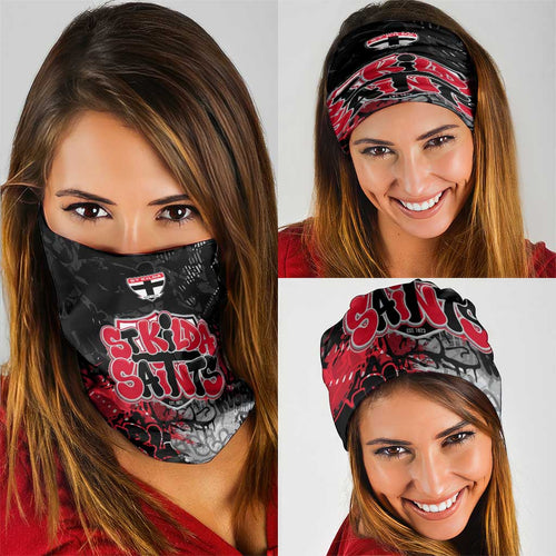 St Kilda Saints Neck Gaiter Urban Graffiti Street Art - Bold Abstract Spray Paint