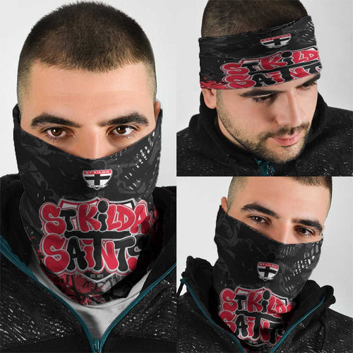 St Kilda Saints Neck Gaiter Urban Graffiti Street Art - Bold Abstract Spray Paint