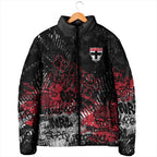 St Kilda Saints Padded Jacket Urban Graffiti Street Art - Bold Abstract Spray Paint