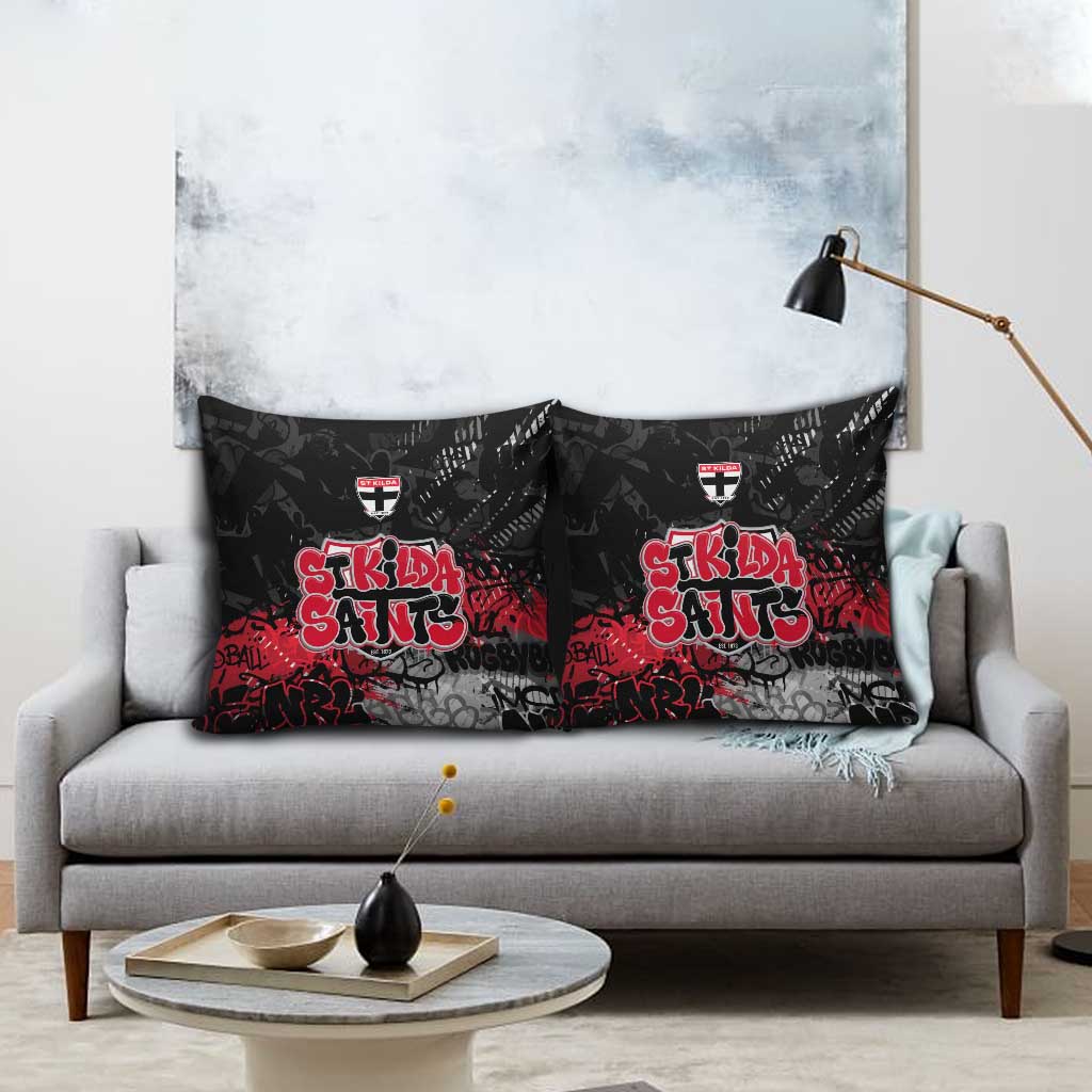 St Kilda Saints Pillow Cover Urban Graffiti Street Art - Bold Abstract Spray Paint