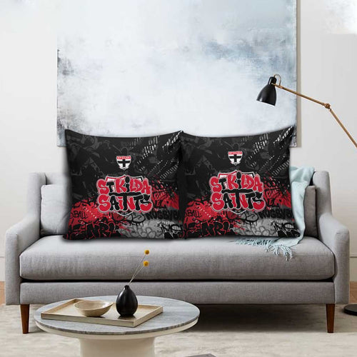 St Kilda Saints Pillow Cover Urban Graffiti Street Art - Bold Abstract Spray Paint