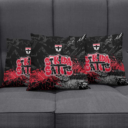 St Kilda Saints Pillow Cover Urban Graffiti Street Art - Bold Abstract Spray Paint