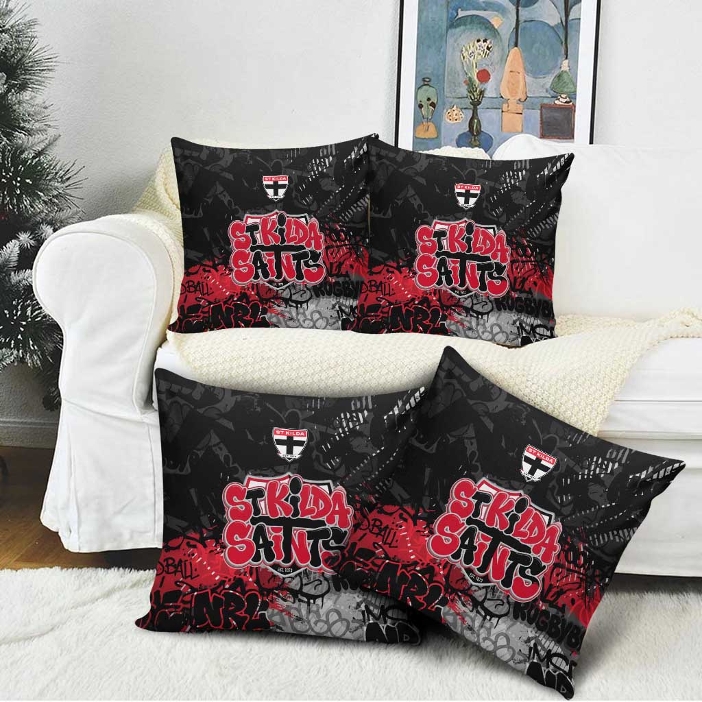 St Kilda Saints Pillow Cover Urban Graffiti Street Art - Bold Abstract Spray Paint
