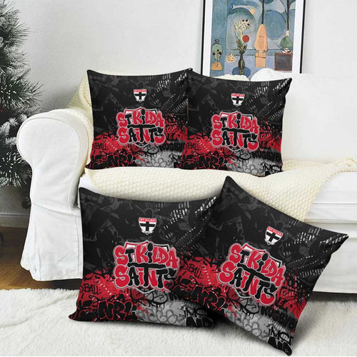 St Kilda Saints Pillow Cover Urban Graffiti Street Art - Bold Abstract Spray Paint