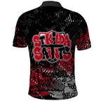 St Kilda Saints Polo Shirt Urban Graffiti Street Art - Bold Abstract Spray Paint