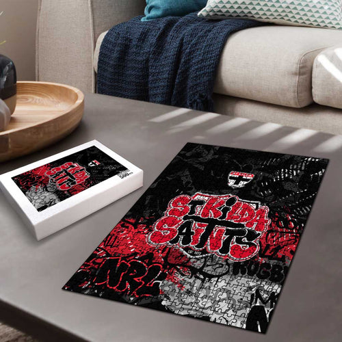 St Kilda Saints Puzzle Urban Graffiti Street Art - Bold Abstract Spray Paint