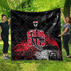 St Kilda Saints Quilt Urban Graffiti Street Art - Bold Abstract Spray Paint