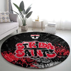 St Kilda Saints Round Carpet Urban Graffiti Street Art - Bold Abstract Spray Paint