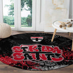 St Kilda Saints Round Carpet Urban Graffiti Street Art - Bold Abstract Spray Paint