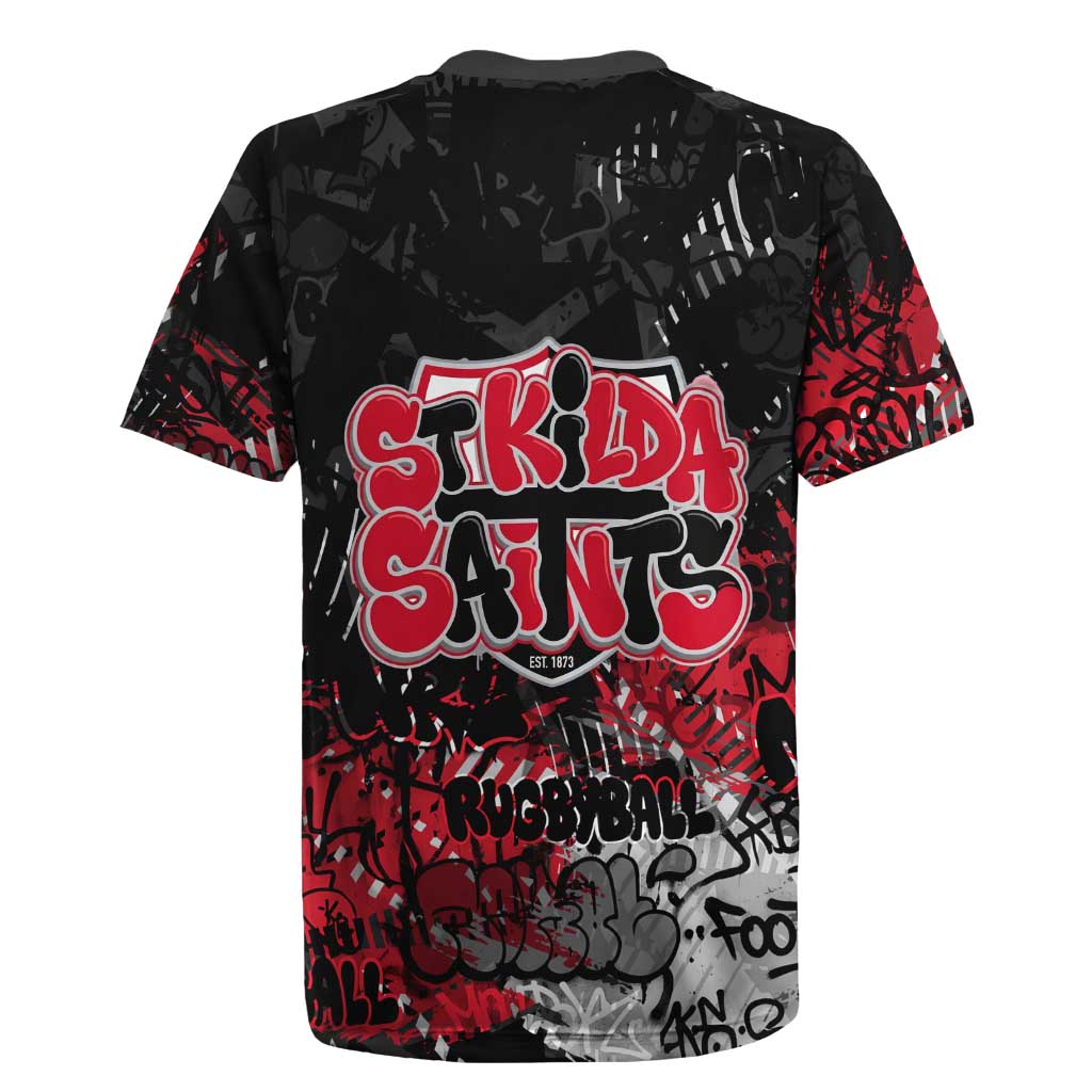 St Kilda Saints Rugby Jersey Urban Graffiti Street Art - Bold Abstract Spray Paint