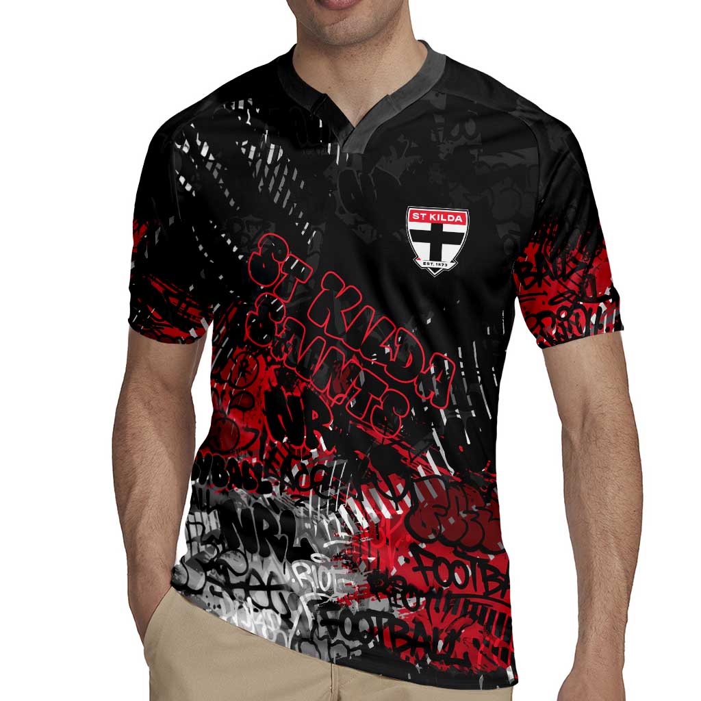 St Kilda Saints Rugby Jersey Urban Graffiti Street Art - Bold Abstract Spray Paint