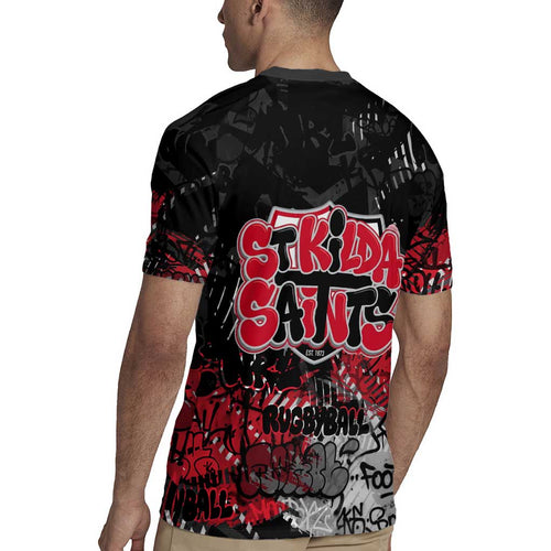 St Kilda Saints Rugby Jersey Urban Graffiti Street Art - Bold Abstract Spray Paint