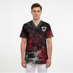 St Kilda Saints Scrub Top Urban Graffiti Street Art - Bold Abstract Spray Paint