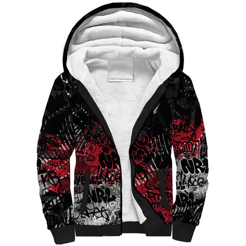 St Kilda Saints Sherpa Hoodie Urban Graffiti Street Art - Bold Abstract Spray Paint