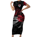 St Kilda Saints Short Sleeve Bodycon Dress Urban Graffiti Street Art - Bold Abstract Spray Paint