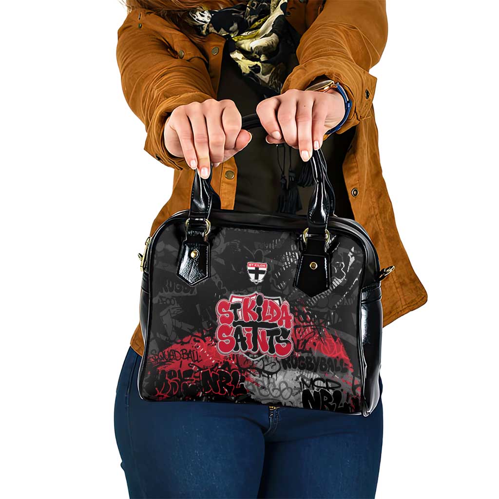 St Kilda Saints Shoulder Handbag Urban Graffiti Street Art - Bold Abstract Spray Paint