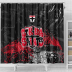 St Kilda Saints Shower Curtain Urban Graffiti Street Art - Bold Abstract Spray Paint