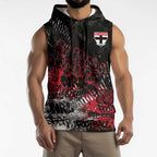 St Kilda Saints Sleeveless Hoodie Urban Graffiti Street Art - Bold Abstract Spray Paint