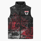 St Kilda Saints Sleeveless Puffer Jacket Urban Graffiti Street Art - Bold Abstract Spray Paint