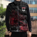 St Kilda Saints Sleeveless Puffer Jacket Urban Graffiti Street Art - Bold Abstract Spray Paint