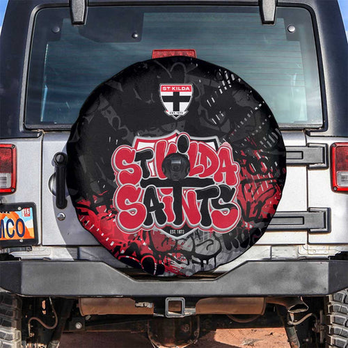 St Kilda Saints Spare Tire Cover Urban Graffiti Street Art - Bold Abstract Spray Paint