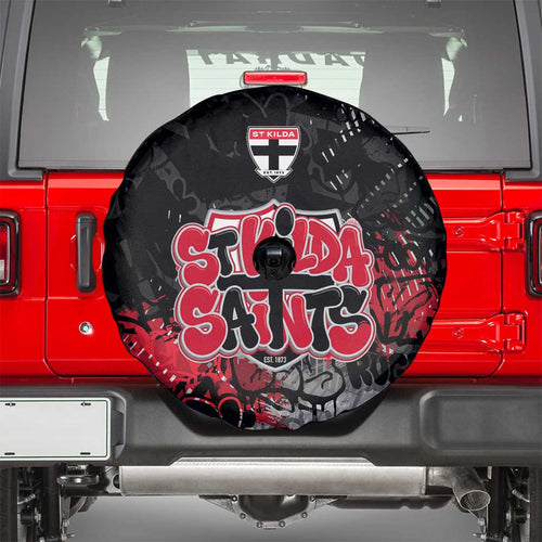 St Kilda Saints Spare Tire Cover Urban Graffiti Street Art - Bold Abstract Spray Paint
