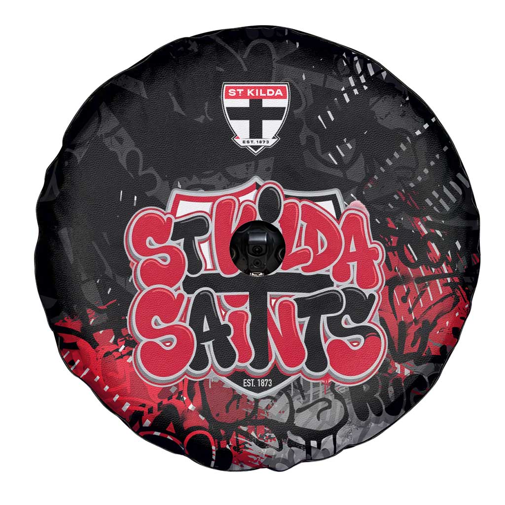 St Kilda Saints Spare Tire Cover Urban Graffiti Street Art - Bold Abstract Spray Paint