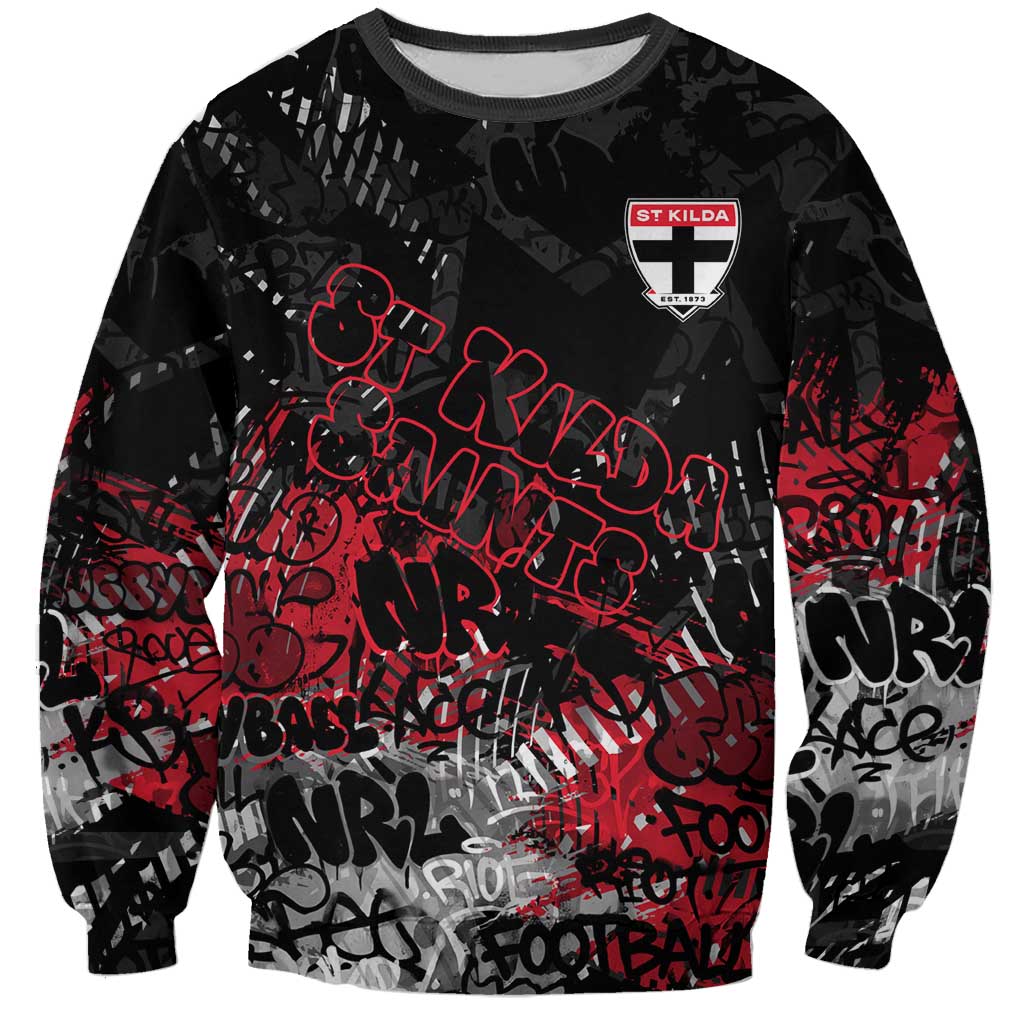 St Kilda Saints Sweatshirt Urban Graffiti Street Art - Bold Abstract Spray Paint