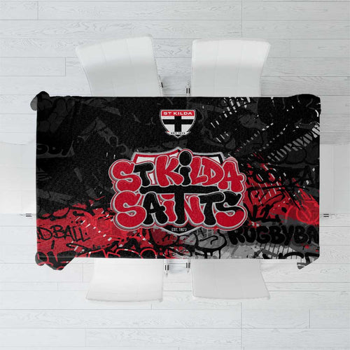 St Kilda Saints Tablecloth Urban Graffiti Street Art - Bold Abstract Spray Paint