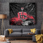 St Kilda Saints Tapestry Urban Graffiti Street Art - Bold Abstract Spray Paint