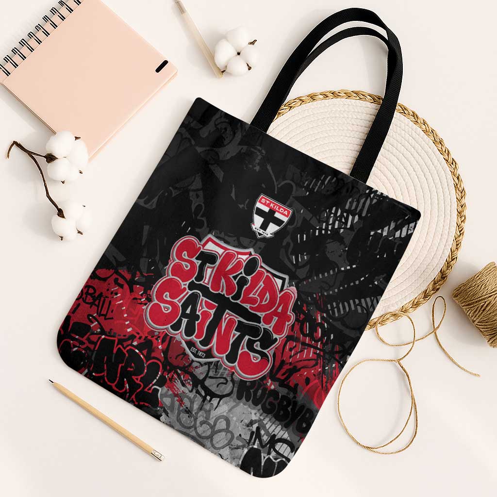 St Kilda Saints Tote Bag Urban Graffiti Street Art - Bold Abstract Spray Paint