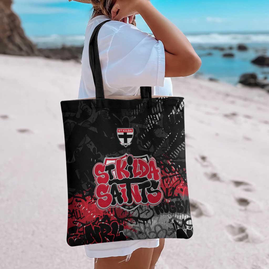 St Kilda Saints Tote Bag Urban Graffiti Street Art - Bold Abstract Spray Paint