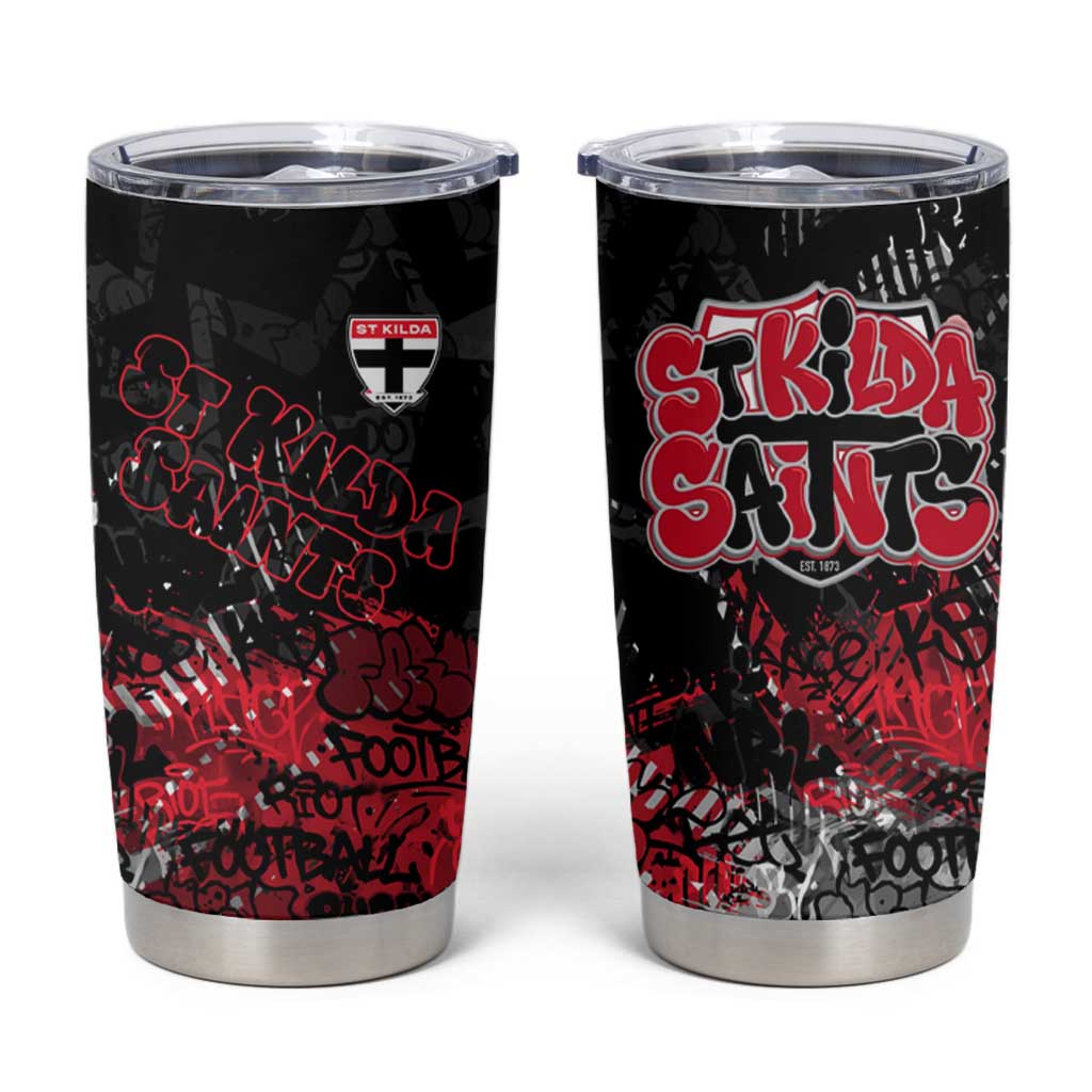 St Kilda Saints Tumbler Cup Urban Graffiti Street Art - Bold Abstract Spray Paint