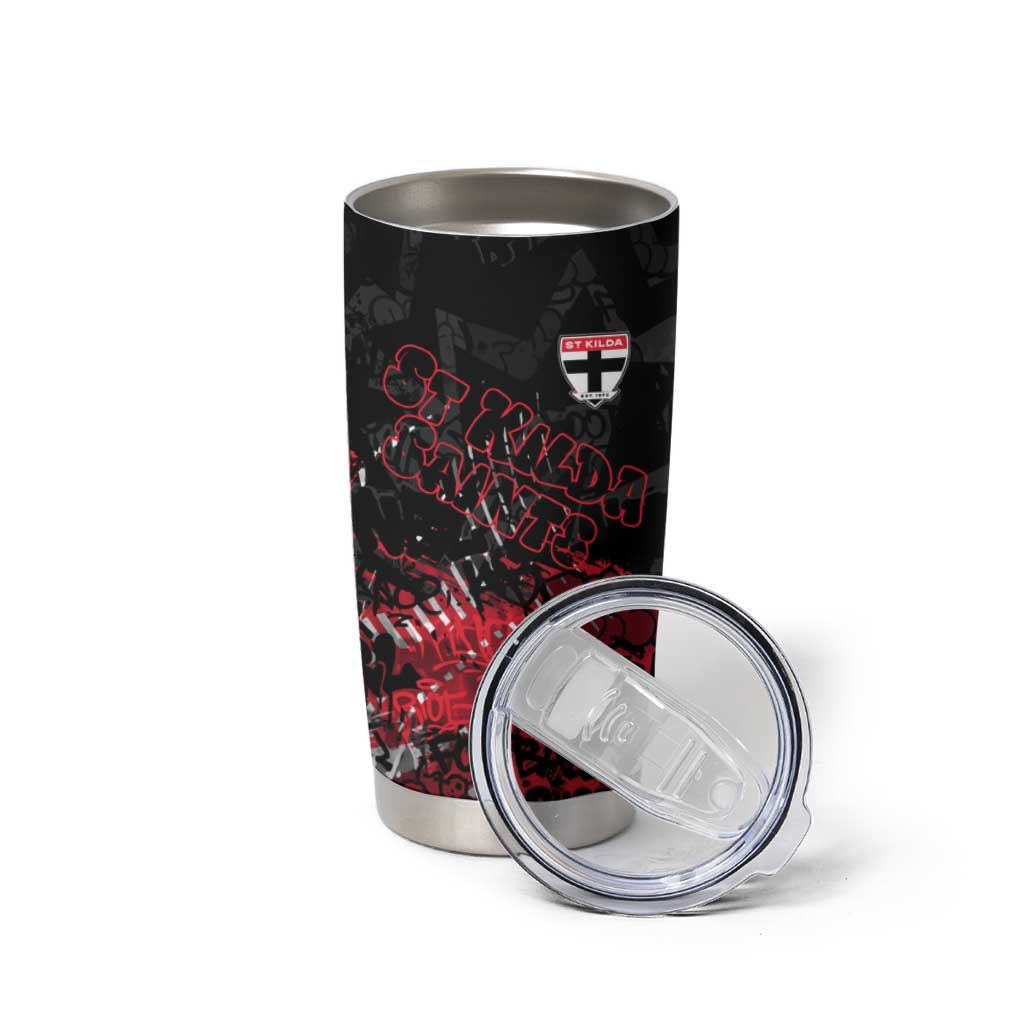 St Kilda Saints Tumbler Cup Urban Graffiti Street Art - Bold Abstract Spray Paint