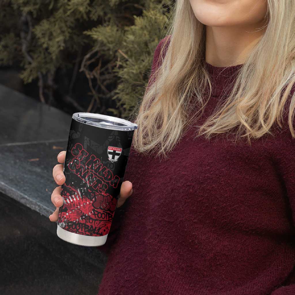 St Kilda Saints Tumbler Cup Urban Graffiti Street Art - Bold Abstract Spray Paint