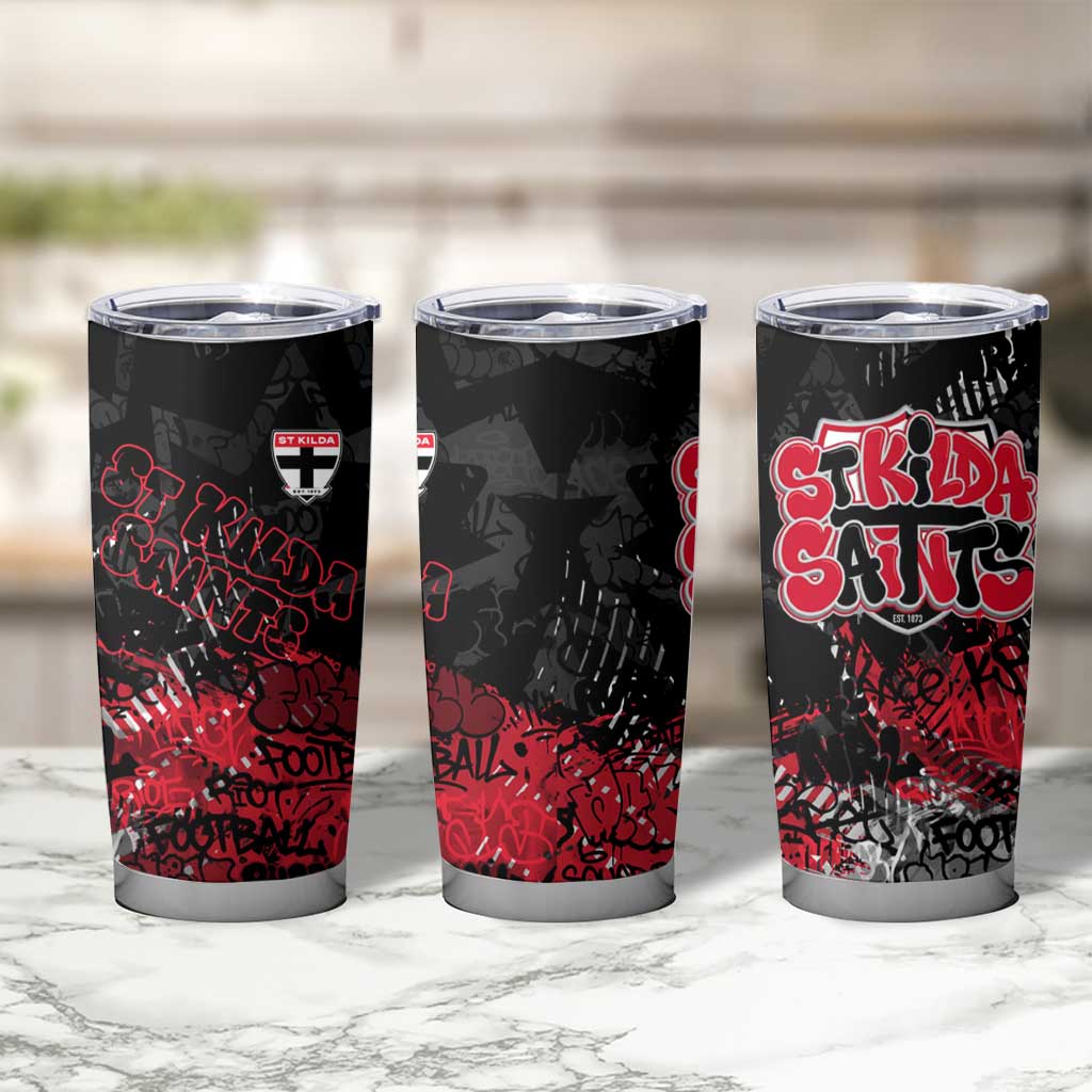 St Kilda Saints Tumbler Cup Urban Graffiti Street Art - Bold Abstract Spray Paint