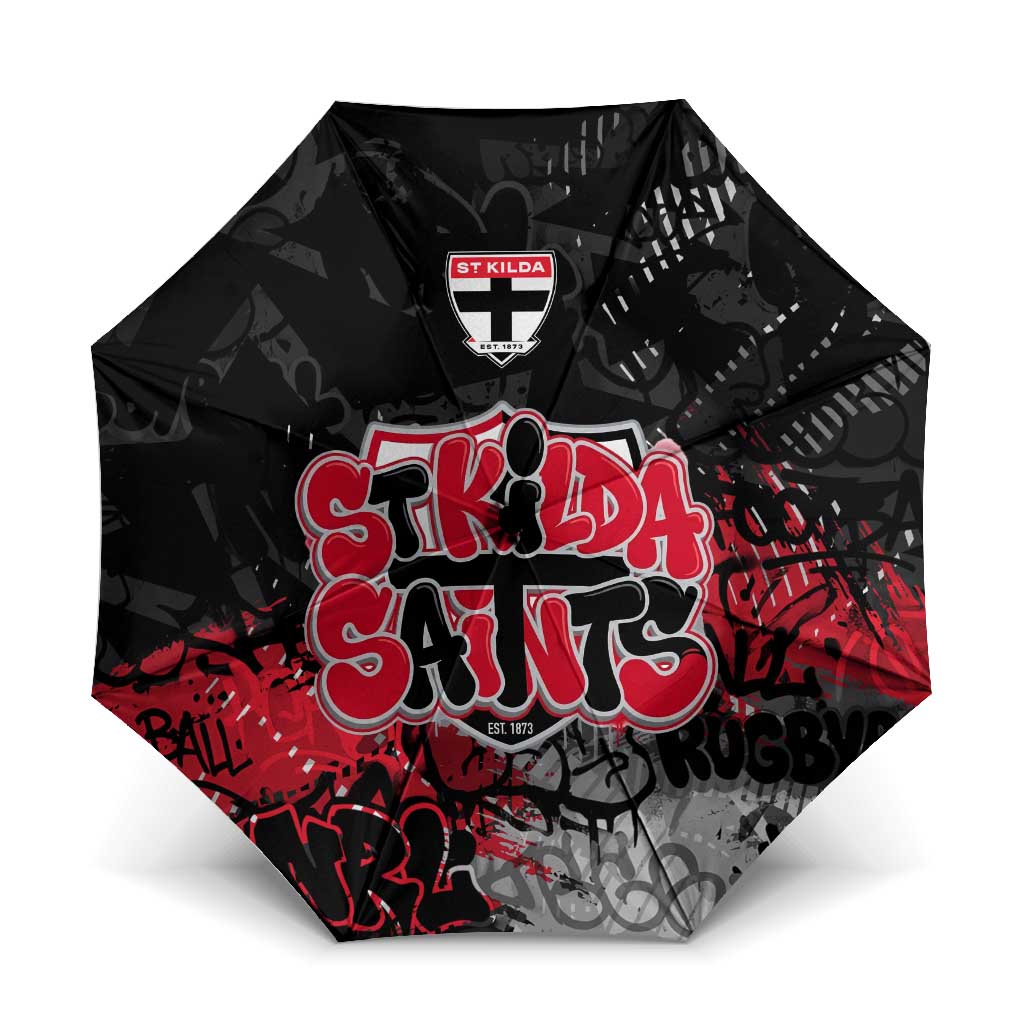 St Kilda Saints Umbrella Urban Graffiti Street Art - Bold Abstract Spray Paint
